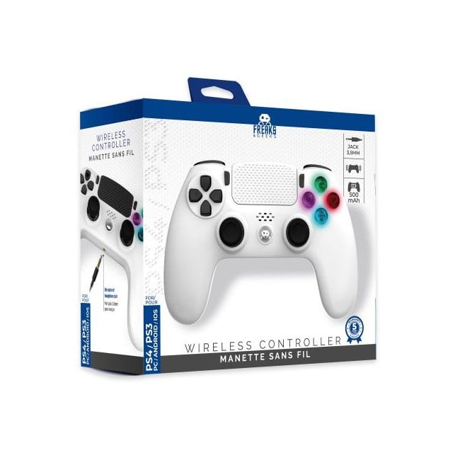 Wireless Controller for PS4 with 3,5mm jack slot - LED - White