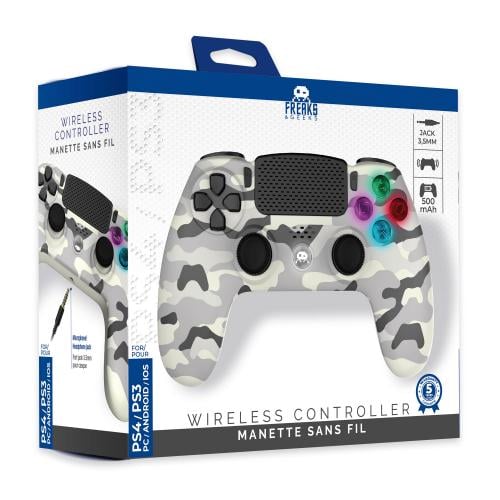 Wireless Controller for PS4 with 3,5mm jack slot - LED-White Camo