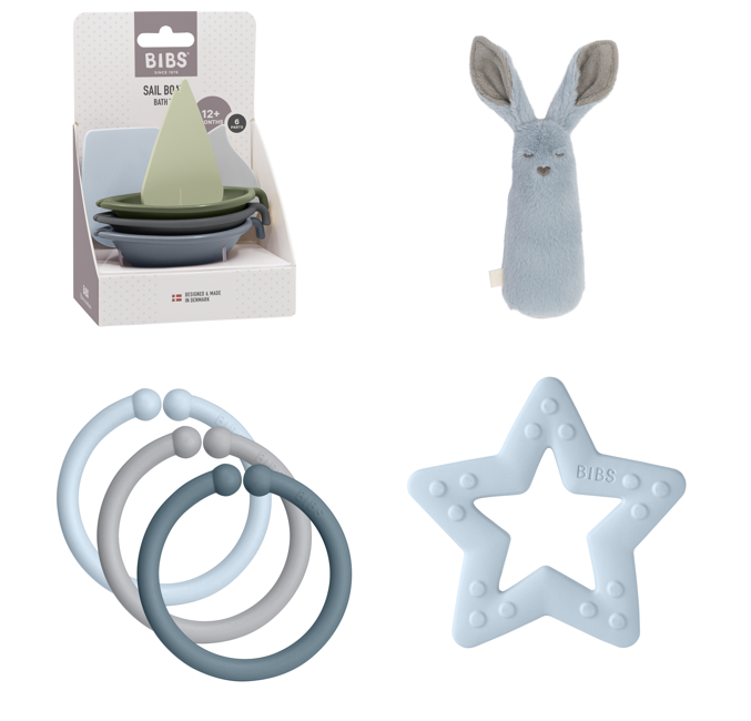 BIBS - Toy Bundle - Boats, Rattle, Loops & Bitie Star