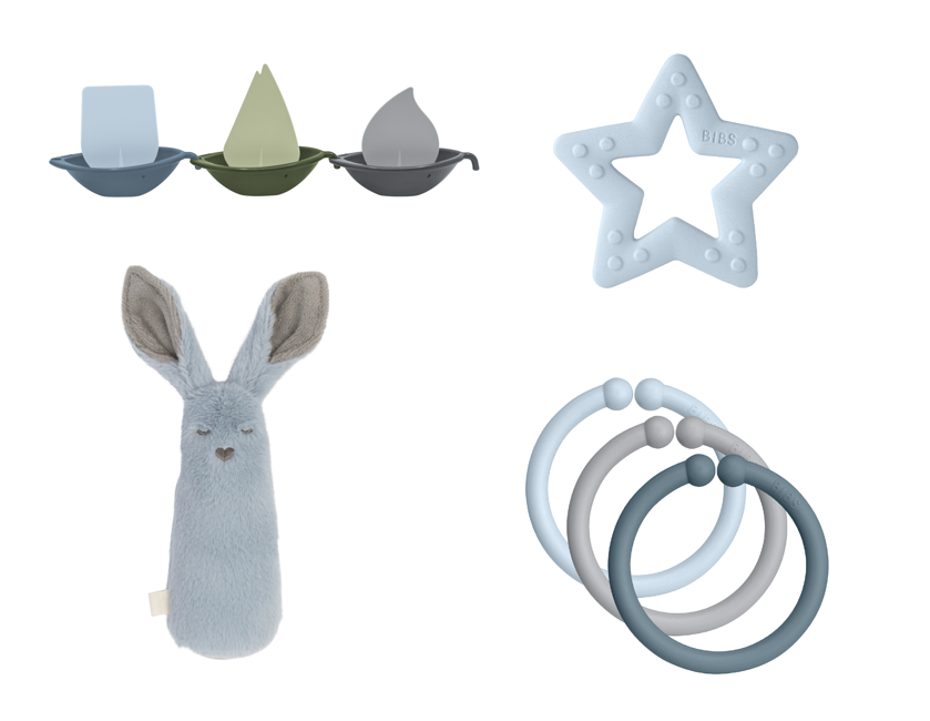 BIBS - Toy Bundle - Boats, Rattle, Loops & Bitie Star