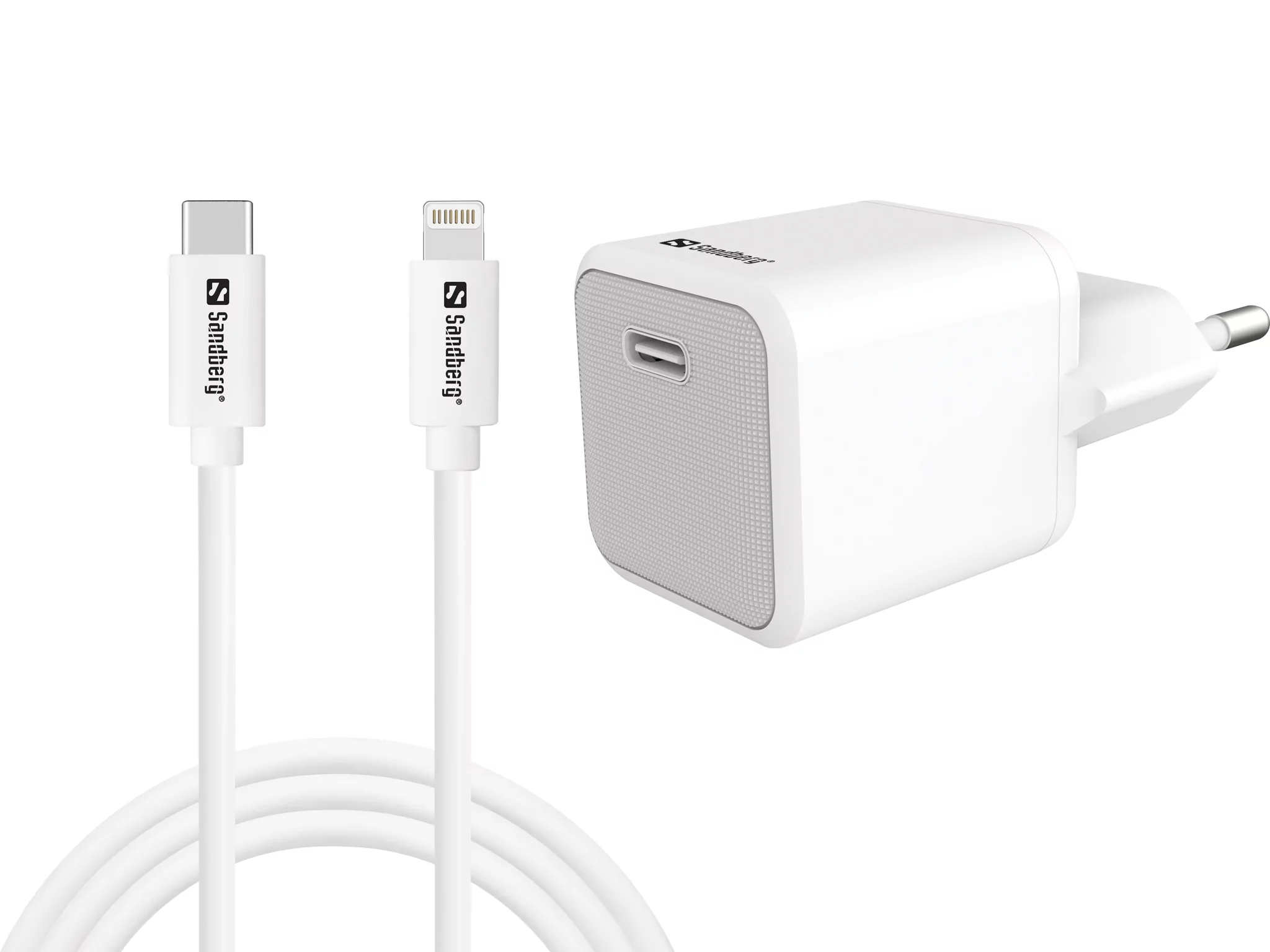 Sandberg - USB-C AC oplader 20W + Lightning 1M