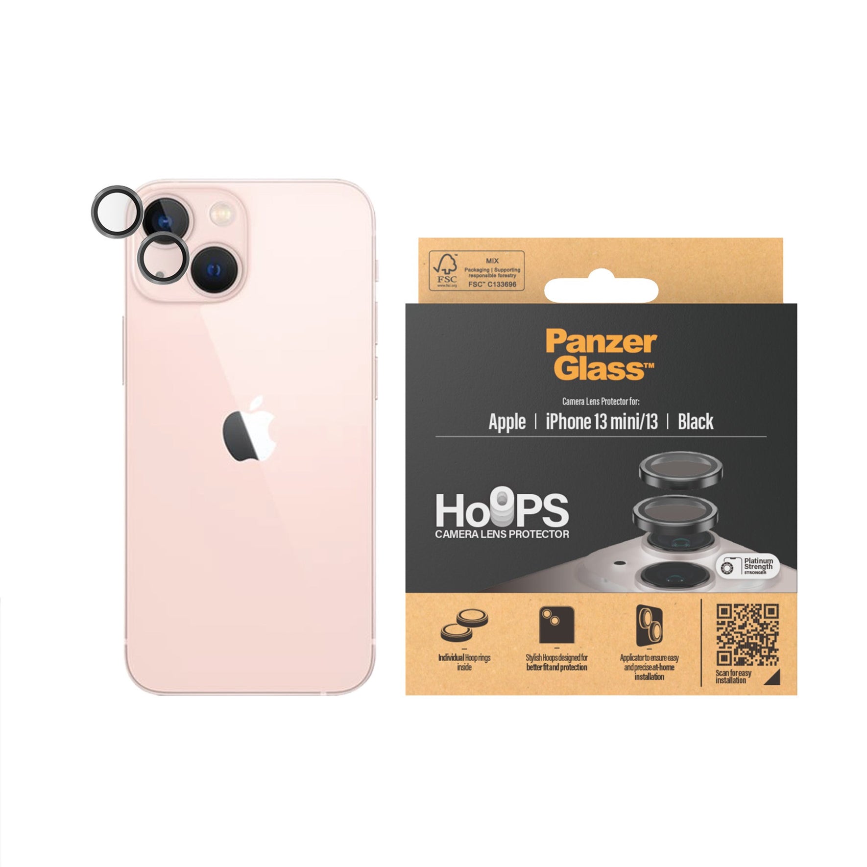 PanzerGlass Hoops Camera Lens Protector iPhone 13 mini - Black