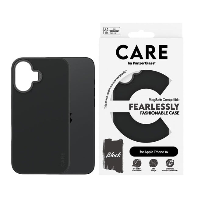 CARE by PanzerGlass - Case - Black w. MagSafe - iPhone 16