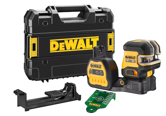 Dewalt 12/18V 5-punkt og krydslaser - grøn stråle, uden batteri