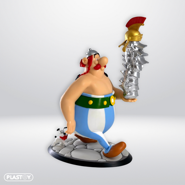 OBELIX STACK OF HELMETS AND DOGMATIX FIGURINE