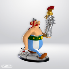 OBELIX STACK OF HELMETS AND DOGMATIX FIGURINE