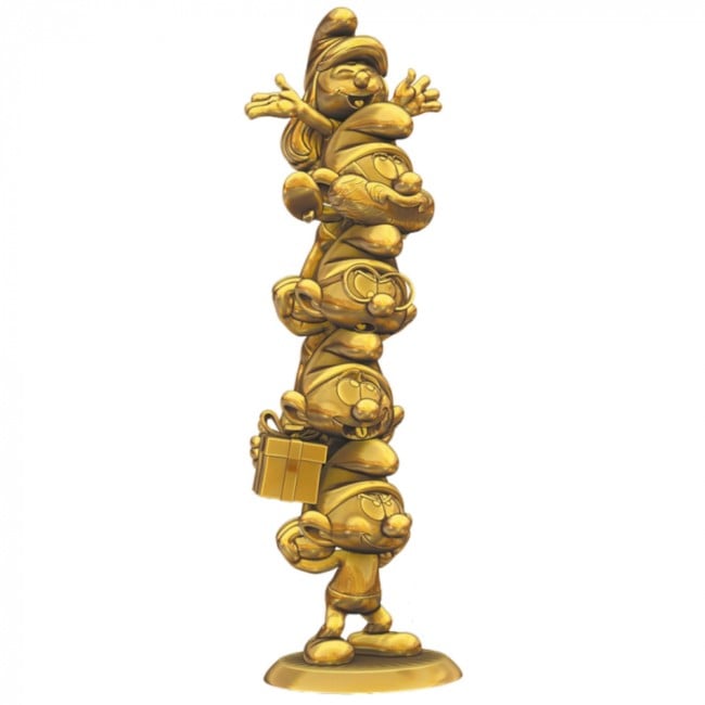 The Smurfs Resin Statue Smurfs Column Gold Limited Edition 50 cm