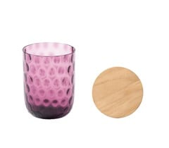 Kodanska - Danish Summer Tumbler Small Drops - Dark Purple med låg i natur eg