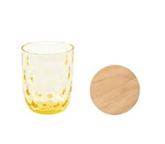 Kodanska - Danish Summer Tumbler Big Drops - Yellow with Natural Oak Lid