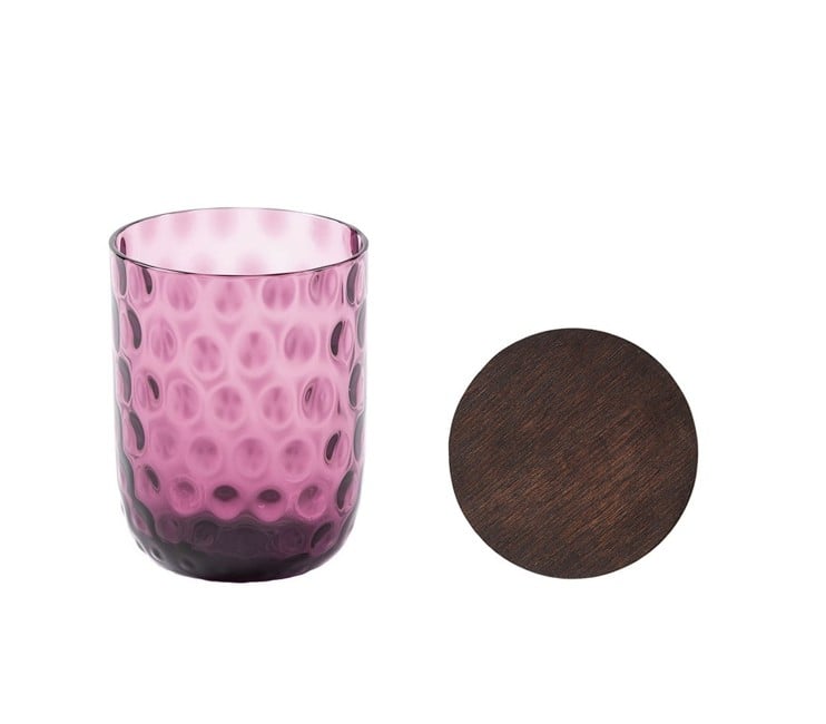 Kodanska - Danish Summer Tumbler Small Drops - Dark purple with Dark Oak Lid