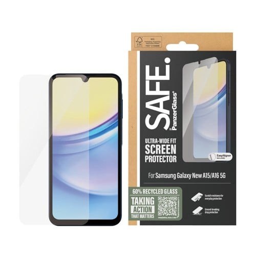 SAFE by PanzerGlass - Screen Protector - Samsung New A16/A16 - Ultra-Wide Fit