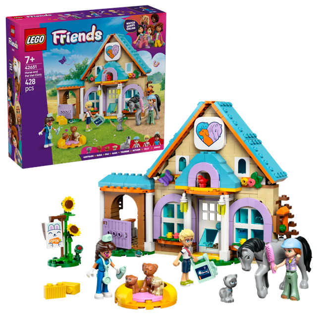 LEGO - LEGO Friends - Dyreklinikk med hest og kjæledyr (42651)