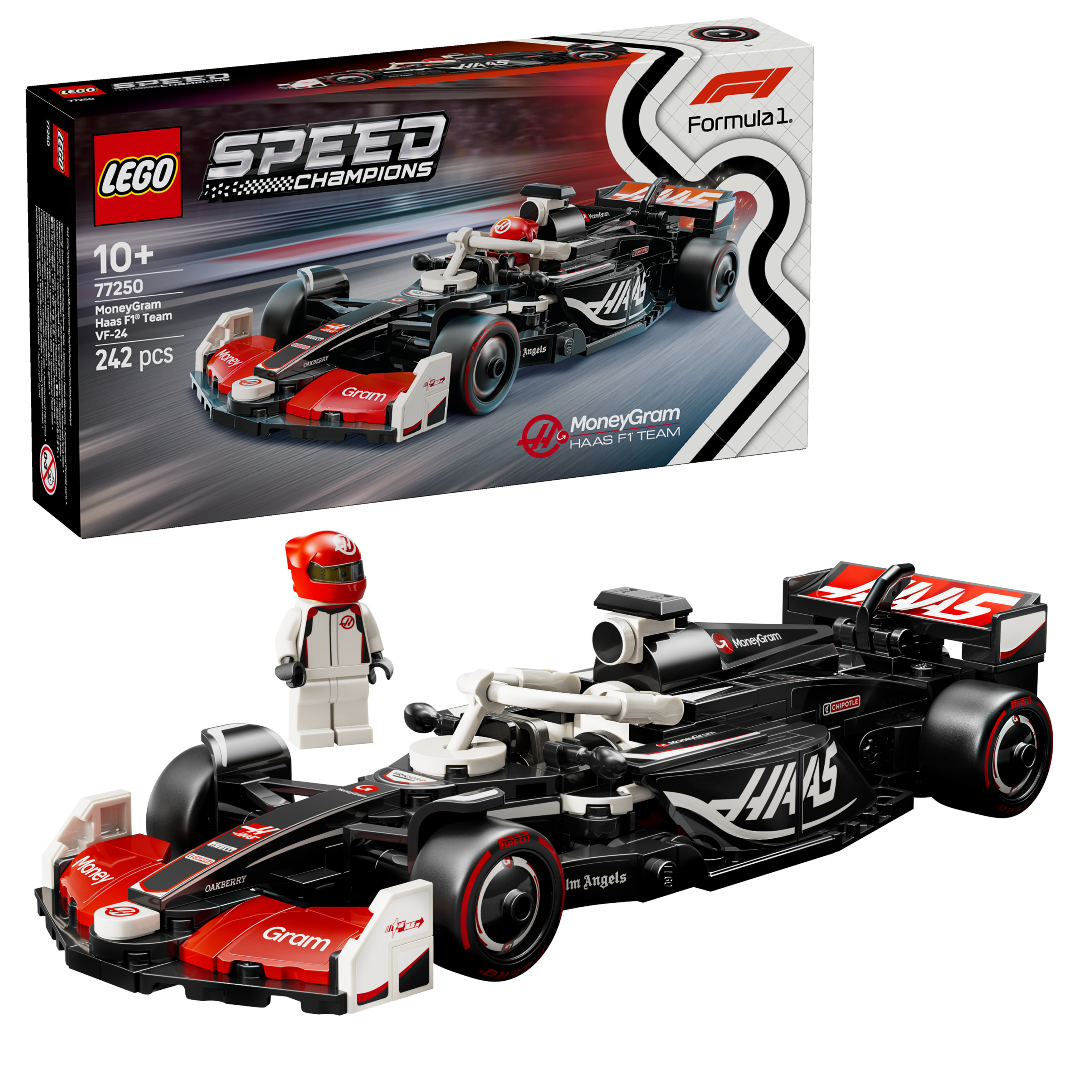 LEGO - Speed Champions - MoneyGram Haas F1 Team VF-24 Racerbil (77250)