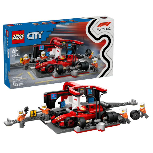 LEGO - LEGO City - F1® Boxenstopp mit Boxencrew und Ferrari-Flitzer (60443)