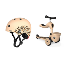 Scoot & Ride - Highwaykick 1 Lifestyle + Bicycle Helmet - Leopard (Bundle)