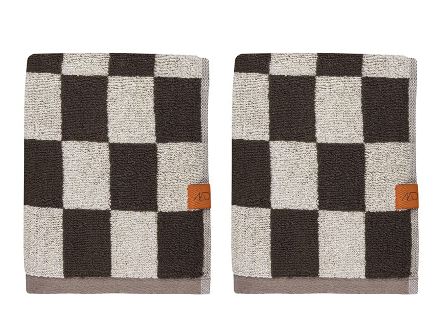 Mette Ditmer - 2 x RETRO towel - Chocolate, 50x90 cm