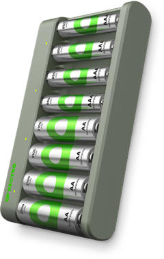 GP - ReCyko Econ Battery Charger, E821 (USB), incl. 4 x AA 2100 mAh + 4 x AAA 850 mAh Batteries