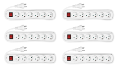 MicroConnect - 6x Power Strip 1.8m White - Bundle