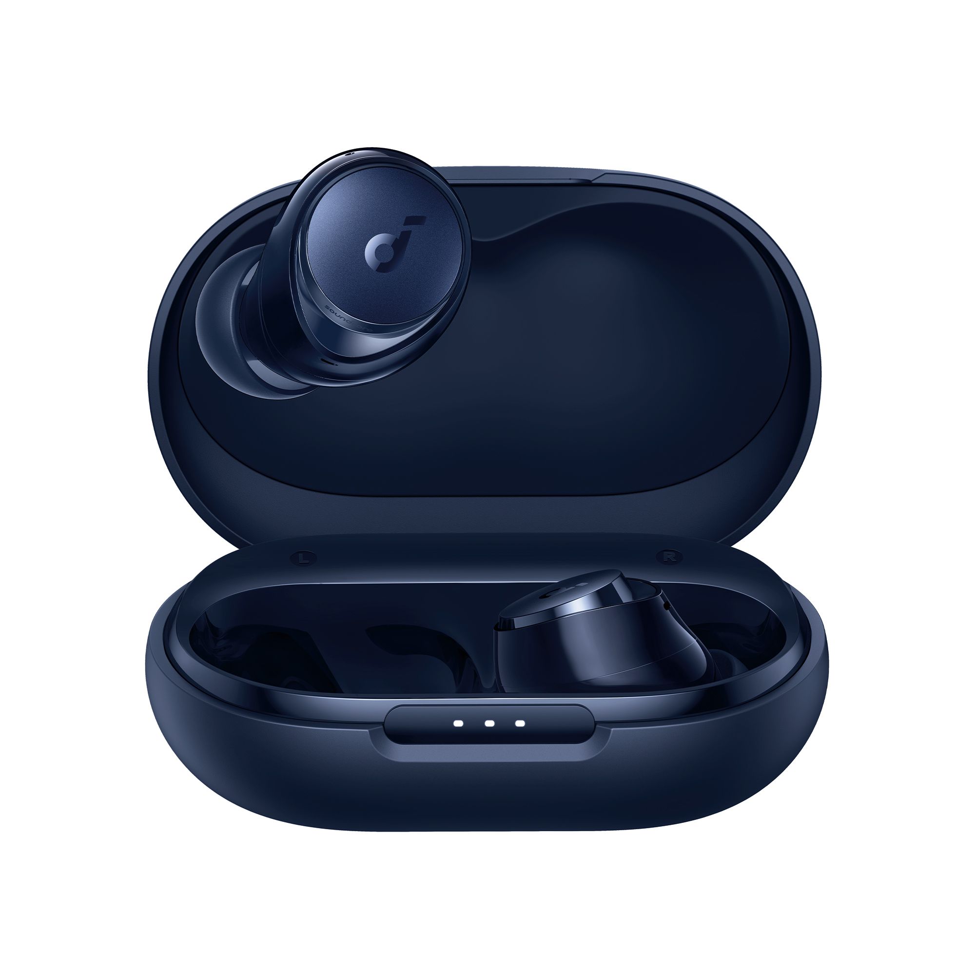 Soundcore Space A40 - True wireless-hodetelefoner med mikrofon - i øret - Bluetooth - aktiv støydemping - marineblå