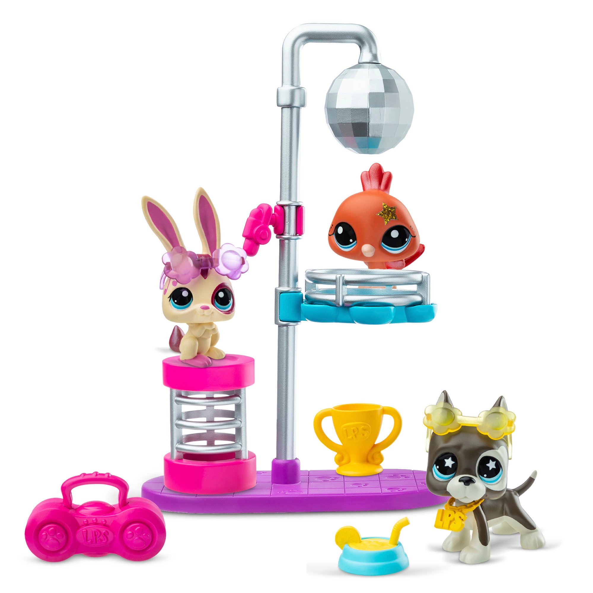 Littlest Pet Shop Disco Nights Lekesett -  Dyr  - Plast