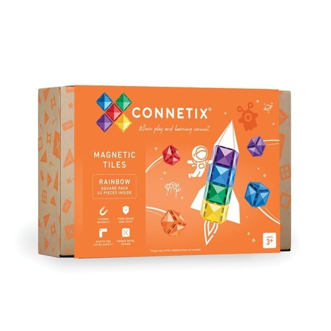 Connetix - Rainbow Square Pack 42 Pieces - (CT-R-00042-SQ)