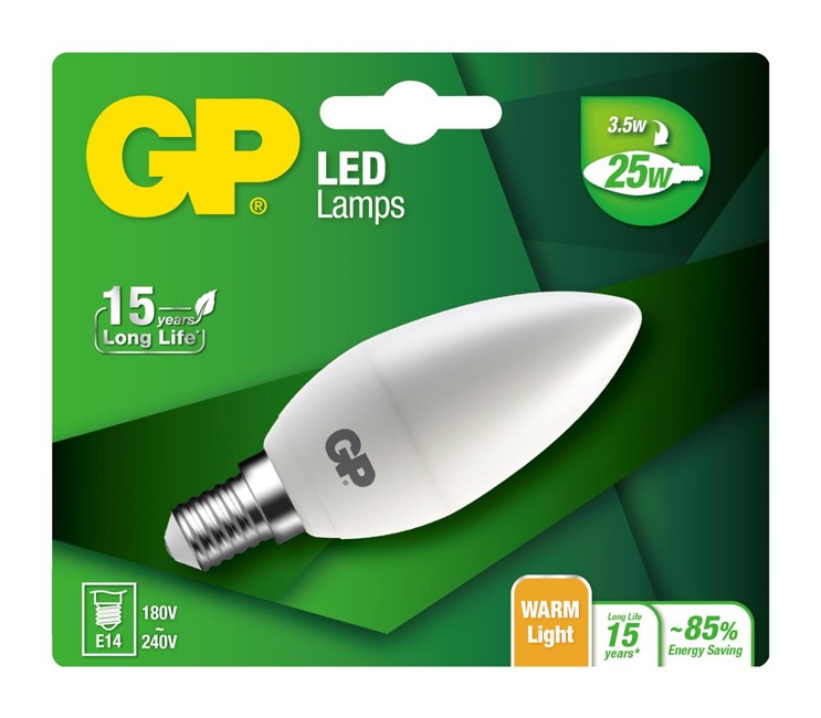 GP - LED Lamp Mini Candle, E14, 3.5W (25W), 250lm