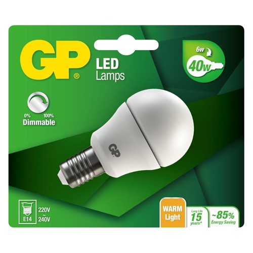 GP - LED Lamp Mini Globe, E14, DIM, 6W (40W), 470lm