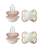 BIBS - Pacifier Supreme 2 PACK Silicone - Blush GLOW/Vanilla GLOW - Size 1 (Bundle) thumbnail-1