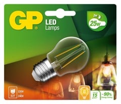 GP - LED Lamp Filament Mini Globe, E27, 2W (25W), 250lm