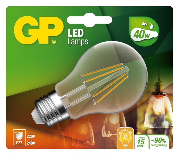 GP - LED Lamp Classic Filament, E27, 4W (40W), 470lm