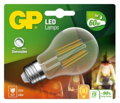 GP - LED Lamp Classic Filament, E27, DIM, 7W (60W), 806lm