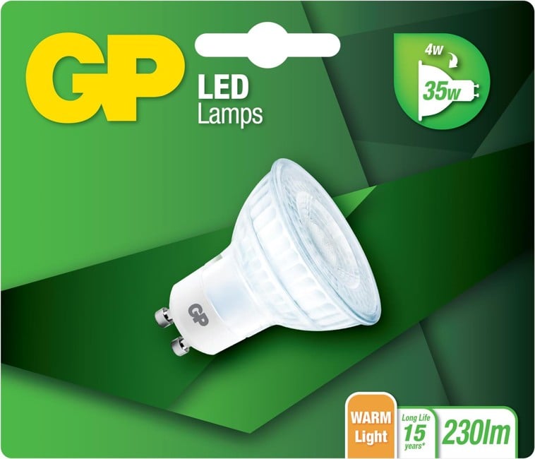 GP - LED Lamp, GU10, 4W (35W), 230lm