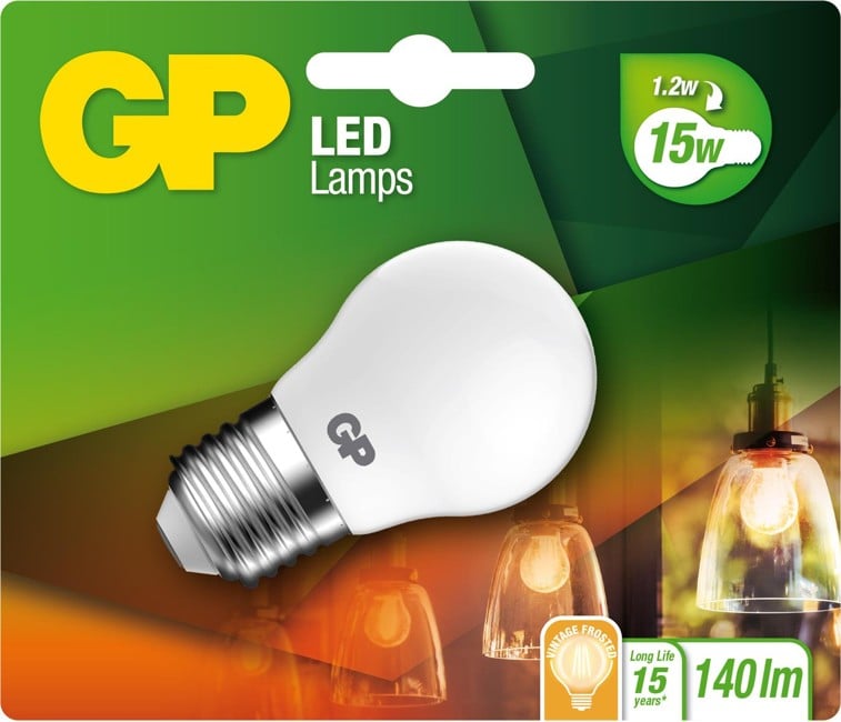 GP - LED Lamp Filament Frozen Mini Globe, E27, 1.2W (15W), 136lm