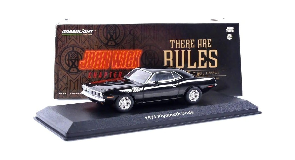 Greenlight Collectibles - 1/43 John Wick 4 - 1971 Plymouth Cuda