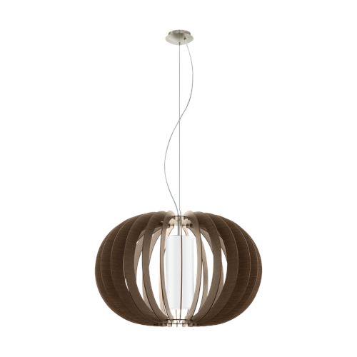 EGLO STELLATO 3 Pendellampa – Valnöt & Opalglas – Ø700 mm