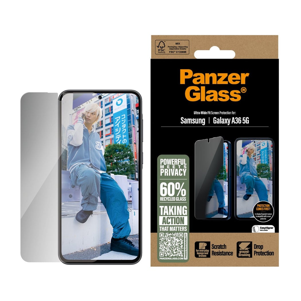 PanzerGlass – Privacy-skærmbeskytter til den nye Galaxy A35 5G Ultra UWF