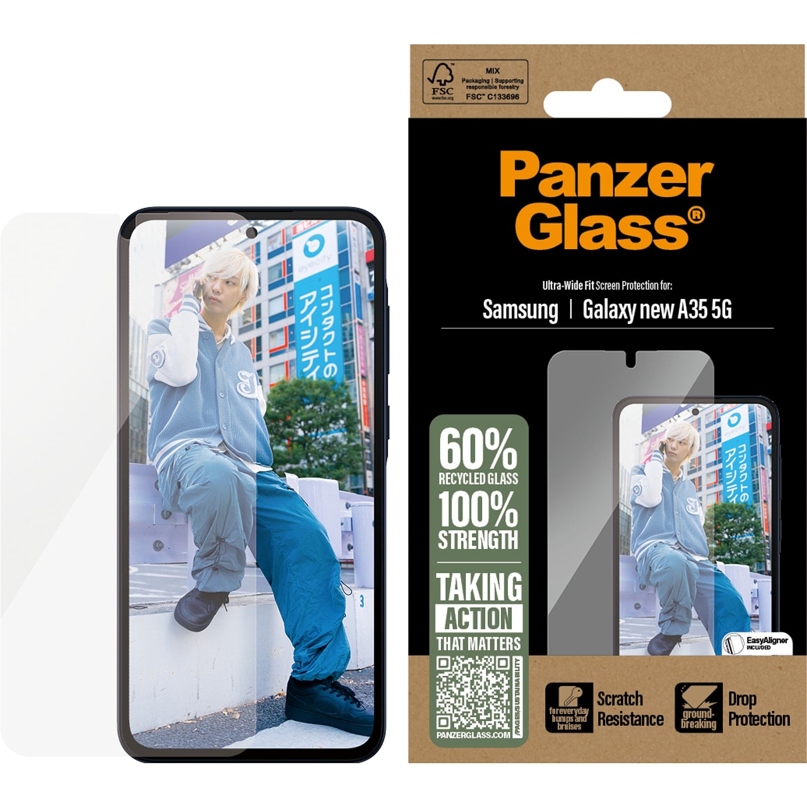 PanzerGlass - Skærmbeskytter Galaxy ny A35 5G Ultra UWF