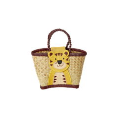 Rice - Raffia Kids Bag with Tiger Closing - (KIBAG-TIG)