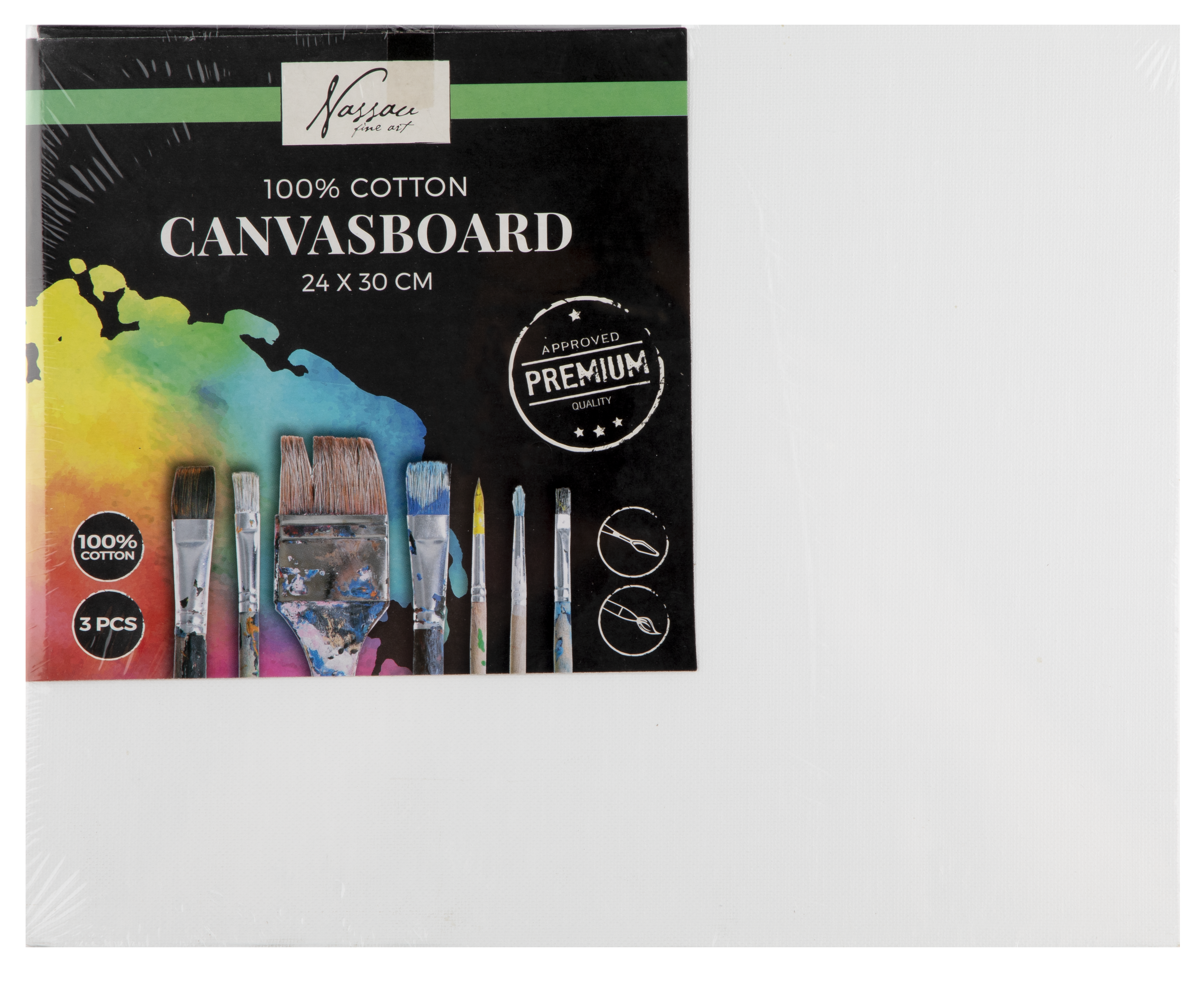 Nassau - Canvasboard 3pcs 24x30cm 100% cotton (AR1090/GE)