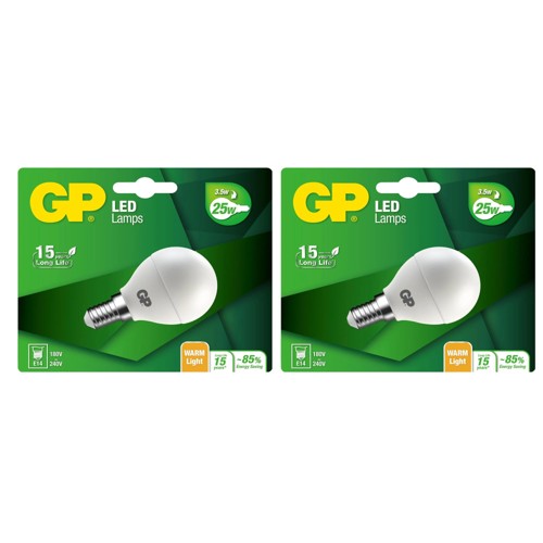 GP - LED Lamp Mini Globe, E14, 3.5W (25W), 250lm I Bundle (2 Pcs)