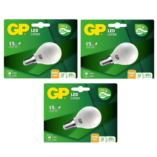 GP - LED Lamp Mini Globe, E14, 3.5W (25W), 250lm I Bundle (3 Pcs)