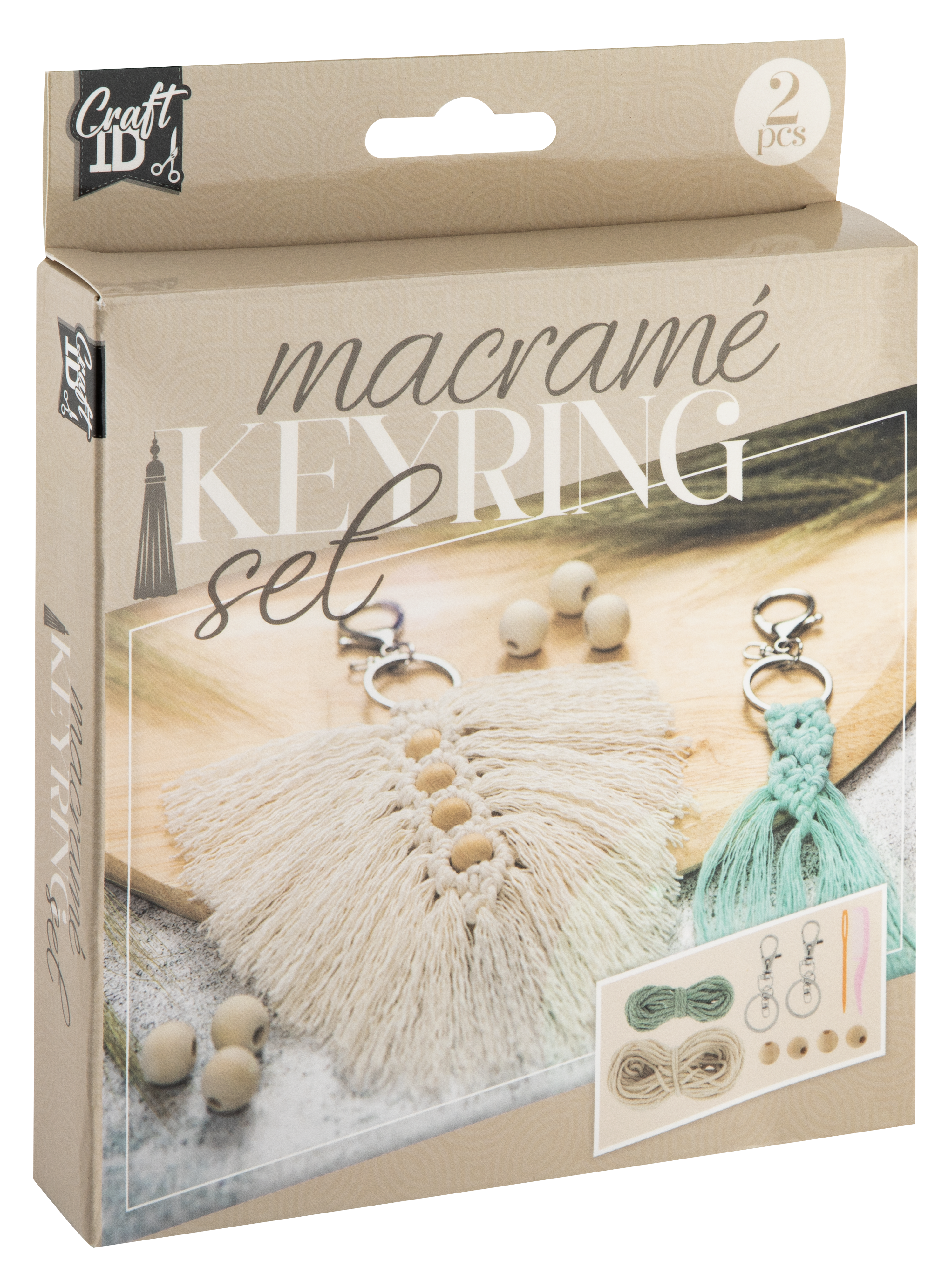 Craft ID - Macrame keyrings 2pcs (CR1728/GE)
