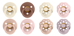 BIBS - Pacifier Colour 4 PACK - Ivory/Blush/Woodchuck/Blossom + 4 PACK - Dusky Lilac Mix - Size 2