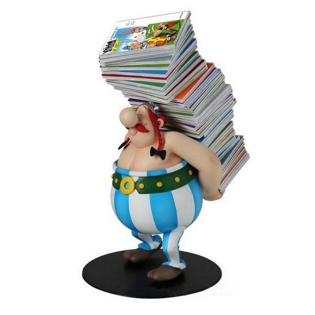 OBELIX PILE OF COMICS COLLECTIBLE FIGURINE