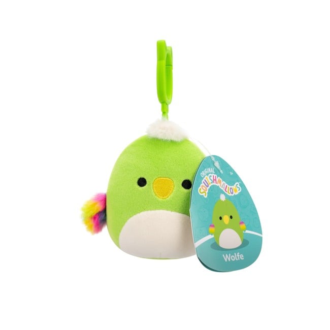 Squishmallows - 9 cm P22 Clip On  - Wolfe Green Parrot