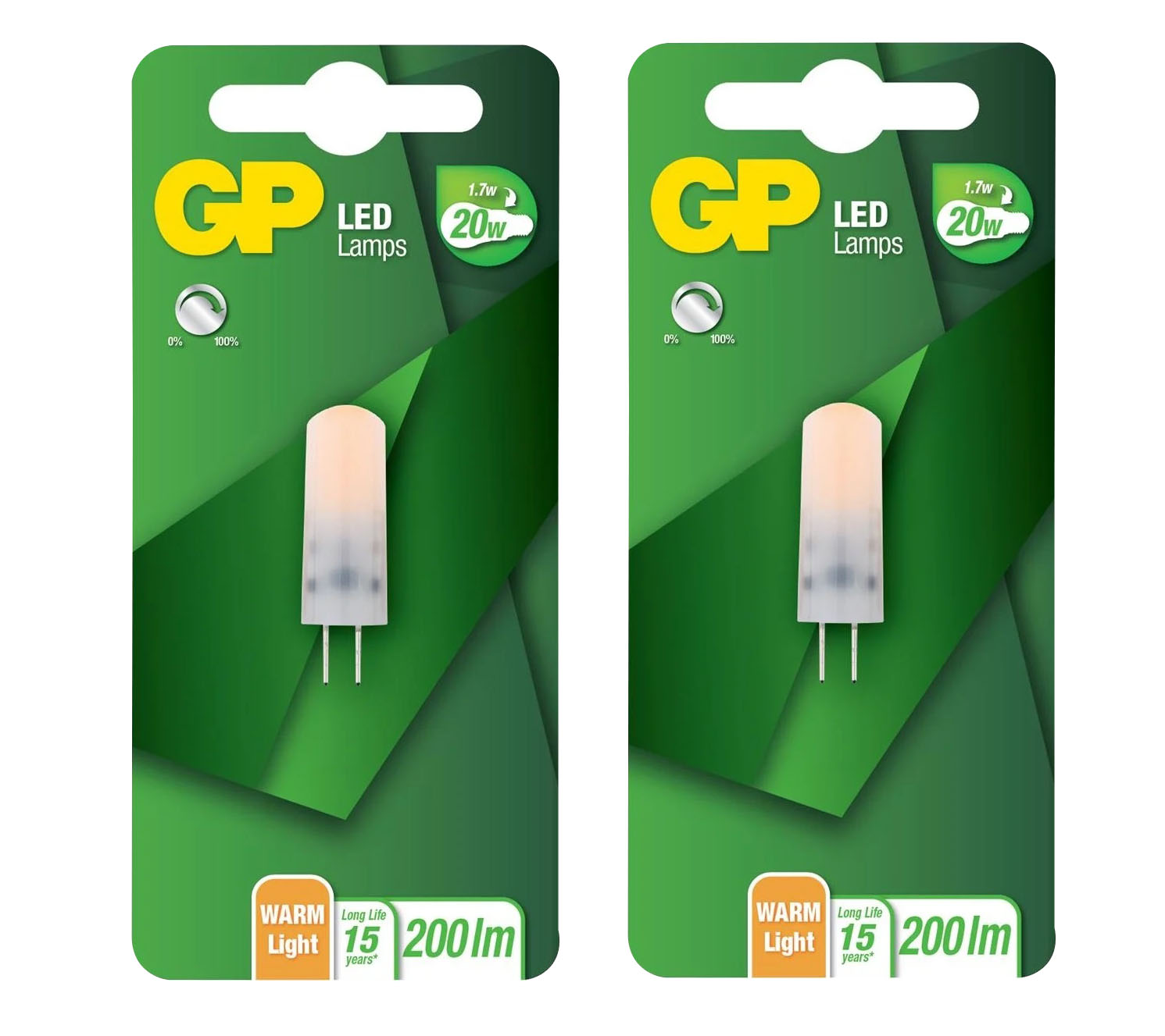 GP - LED Lamp Capsule, G4, DIM, 1.7W (20W), 200lm I Bundle (2 Pcs)