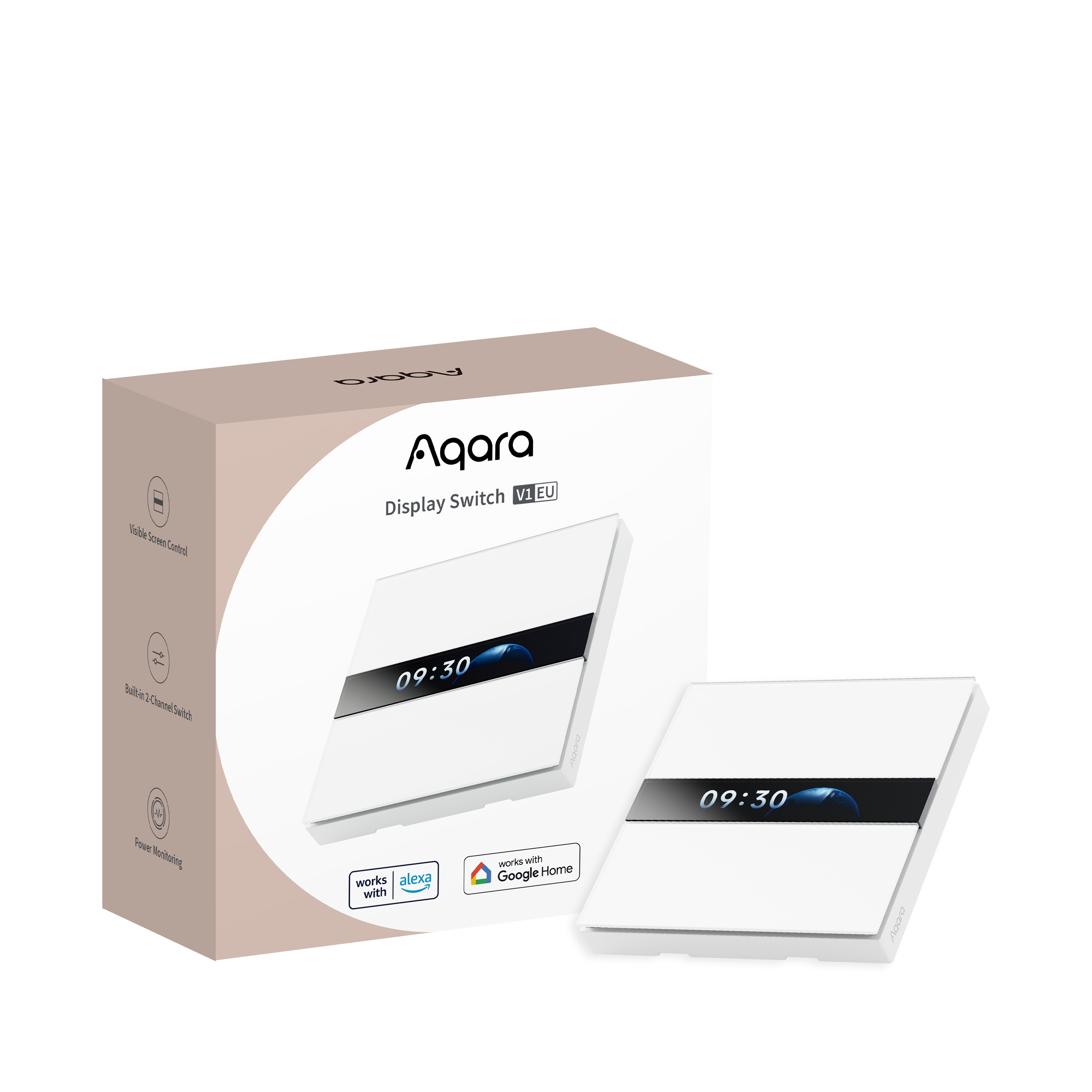 Aqara Display Switch V1 EU | Bryter | 4 knapper, Zigbee, Bluetooth