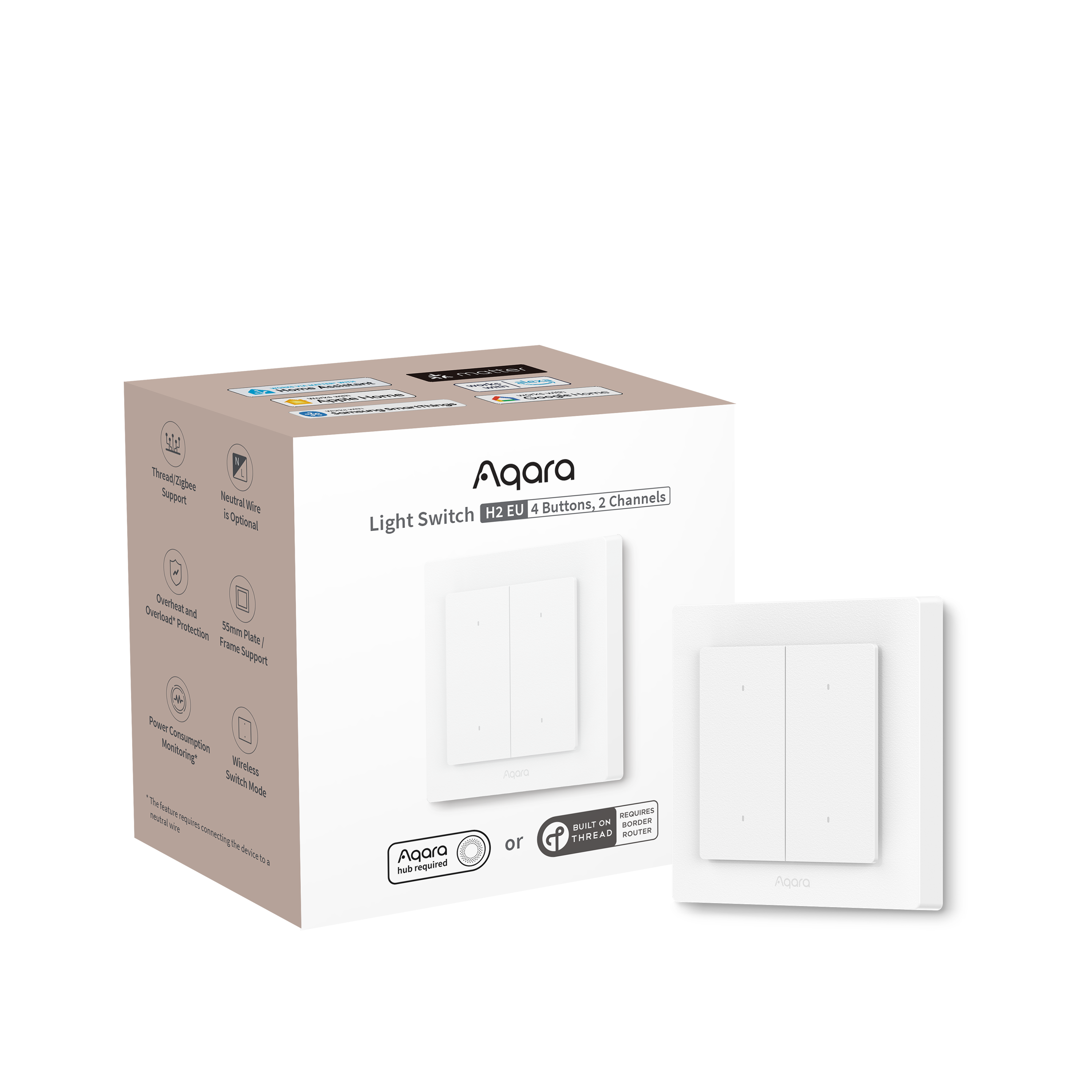 Aqara - Light Switch H2 EU (4 Buttons, 2 Channels)