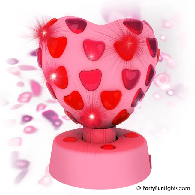 Party Fun Lights - Heart disco lamp - Pink - Ø:15.5cm