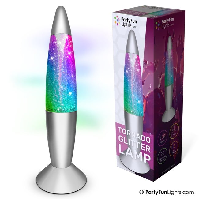 Party Fun Lights - Tornado glitter lamp - Multicoloured - H: 36cm